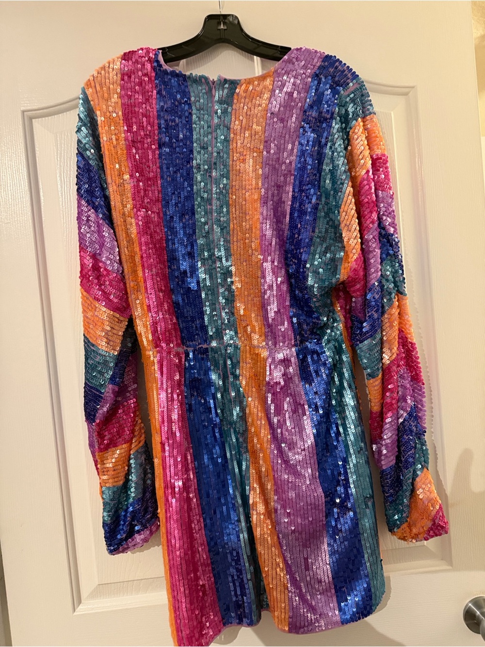 Show Me Your MuMu Multicolor Sequin Long Sleeve Mini Dress - Picture 3 of 3